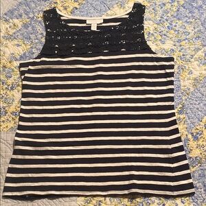Striped Navy and White Women's Top